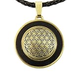 Flower of Life Necklace, Leather, Adjustable