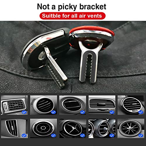 3 Pack Cell Phone Ring Holder Stand, Sanp 3 in 1 Universal Air Vent Car Phone Mount and Finger Grip Ring Kickstand, 360°Rotation & 90°Flip (Black&Sliver&Blue)
