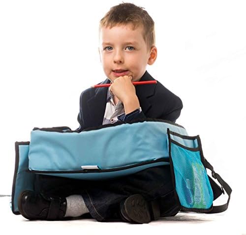 Kids Travel Car Seat Tray 40x30x7 cm Lap & Snack & Activity Organizer, Detachable Side Pockets, Comfortable, Strong Base, Plane, Road Trips, Car, Train, Bus, Park, Play, Outdoors