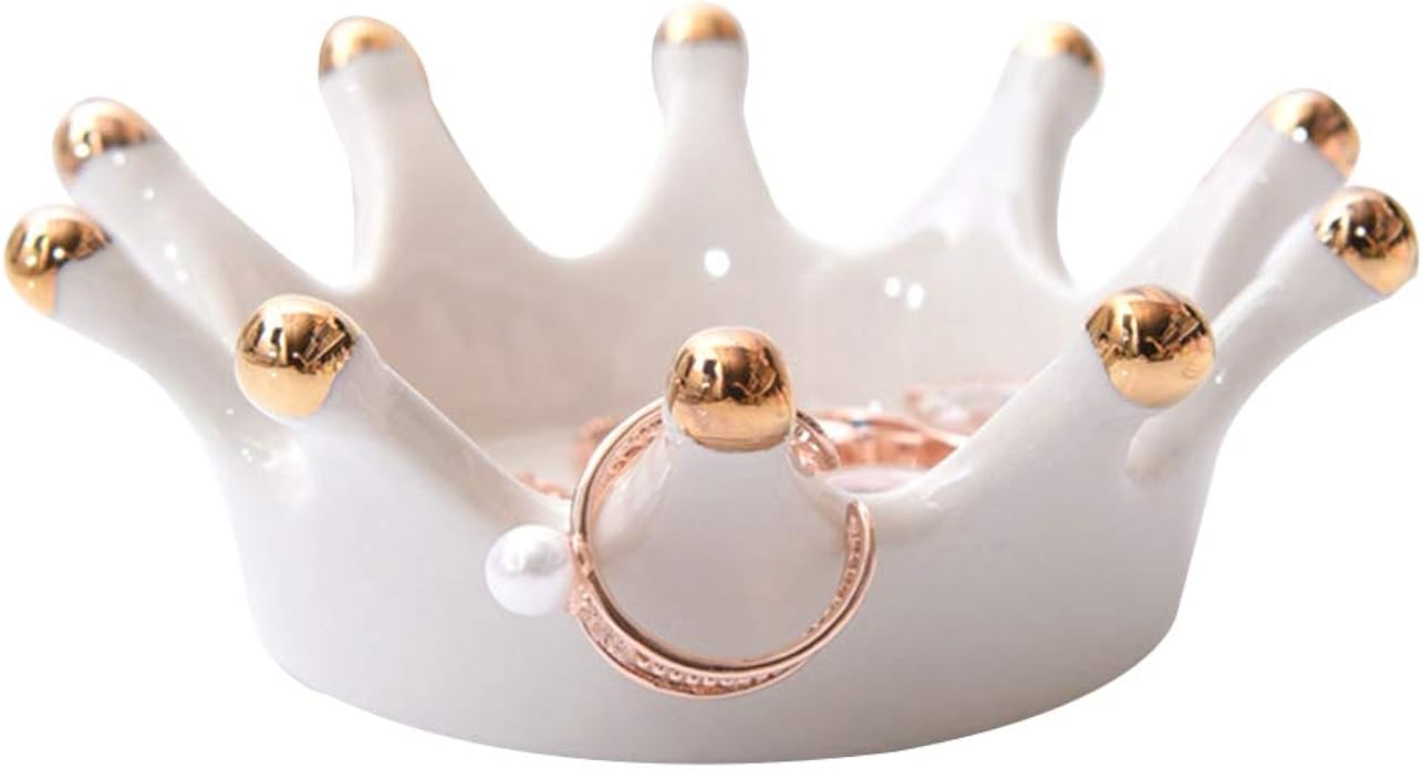 MILISTEN Krone Schmuck Halter Keramik Krone Schmuckstück Gericht Krone