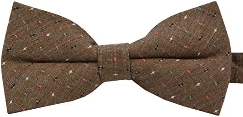 SISIDI 100% Cotton Men's Pre-Tied Bow Tie ,Adjustable Double Layer Bow Tie - Various Colors B403