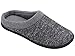 HomeTop Men's Comfort Breathable Moisture-Wicking Spring Summer Slip On Memory Foam House Slippers Shoes Indoor/Outdoor (11-12 D(M) US, Gray)