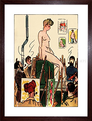 Wee Blue Coo Painting CARLEGLE Egli LES LINOTTES Artist Nude Model Framed Print F97X10452