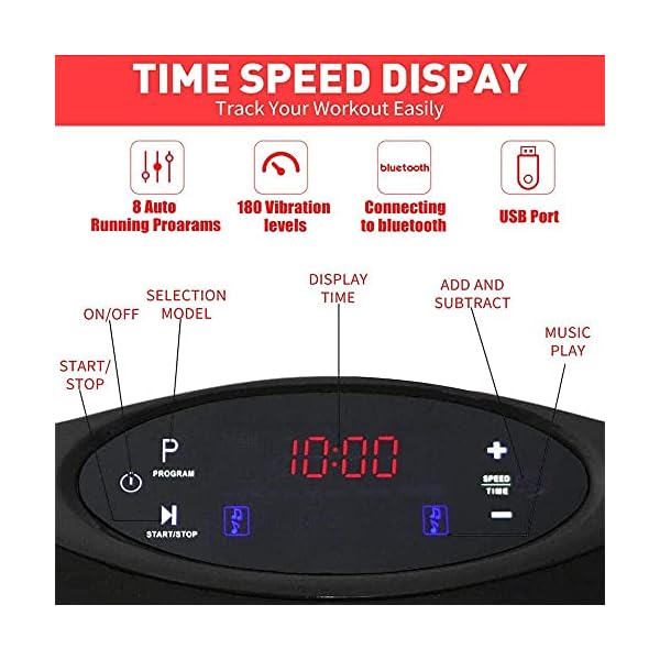 Hmvlw-Fitness-Equipment-Vibration-Exercise-Machine-Adds-Resistance-Band-With-Handle-Built-in-Bluetooth-Speaker-Whole-Body-Exercise-Trainer-Black Hmvlw Fitness Equipment Vibration Exercise Machine Adds Resistance Band With Handle, Built-in Bluetooth Speaker, Whole…