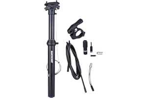barenx Ultralight Bike Dropper Seatpost 375mm Mountain Road Bicycle 30.9/31.6mm Remote Hydraulic Seat Post with 100mm Travel 