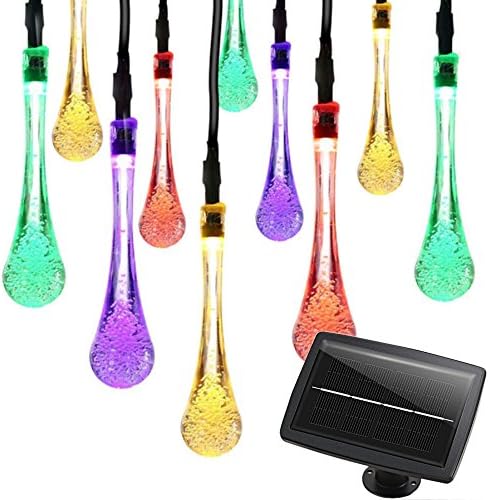 Outdoor String Lights Solar Powered, 33ft 60LEDs High Brightness Waterproof LED Fairy Lights for Garden Patio Wedding Party Christmas Decoration