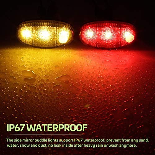 RUXIFEY Smoke Dually Bed Side Marker Lights LED Fender Sidemarker Lamps Compatible with 2011 to 2016 Ford F250 F350 F450 Super Duty, Amber Red - Pack of 4
