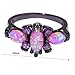 CiNily Black Gold Plated Purple Opal and Amethyst Ring for Women Ladies Big Gemstone Gothic Ring Jewelry Gift Size 9