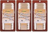 Royal Wood Stick Cotton Swabs 3 Boxes - Total 900 Count