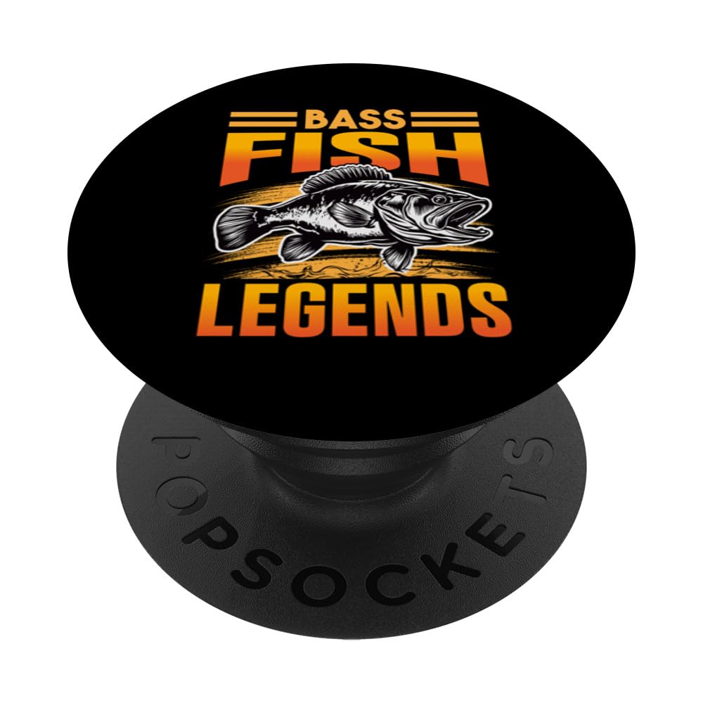 Bass Fish Legends Perch Fish Fishing Angler PopSockets Swappable PopGrip