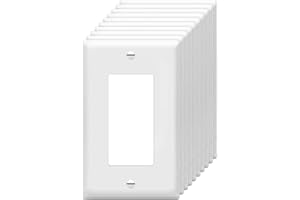 ZEFTV Decorator Wall Plates 1-Gang Switch Outlet Electrical Cover Plate Unbreakable Thermoplastic Faceplate for Light Receptacle Outlet Switch, White (10 Pack)