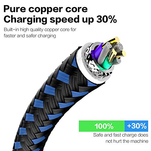 image for TNSO Phone Cable 5Pack 3FT 3FT 6FT 6FT 10FT Nylon Braided USB Charging
