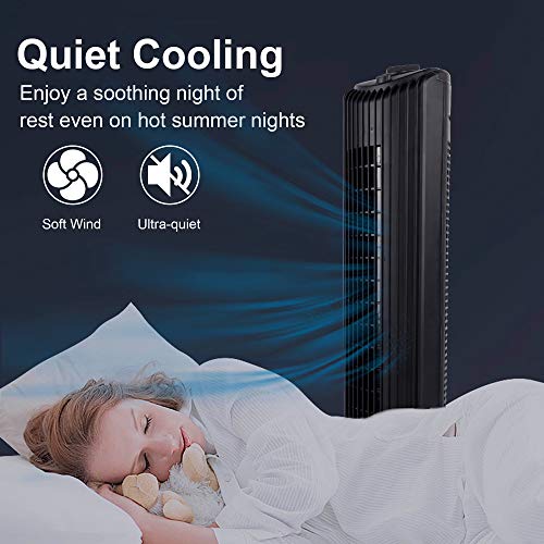 yosager Tower Fan, 28 Inch 60° Oscillating Cooling Fan Powerful Floor