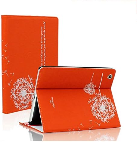 SAVEICON (TM) Dandelion Folio PU Leather Stand Case Cover Skin for iPad Mini / iPad Mini 2 / iPad Mini 3 with Stand and Sleep/Wake Function (Orange)