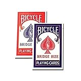 Bicycle Bridge Standard Index Playing Cards - 1 Red Deck and 1 Blue Deck