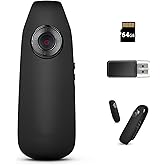 TWWFKK 1080P Body Camera, 64GB Wearable Mini Camera with Magnetic Clip, Hands Free Action Cam for Sports, Cycling, Pet, Travel, Home Security, Audio Video Recorder