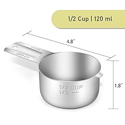 BERYLER 2PCS 1/2Cup (120ml, 4oz) Single Measuring