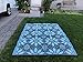 BalajeesUSA Outdoor Rug - 5x7 Sky Blue, Black, Grey, Reversible Recycled Plastic Straw Outdoor Patio Rugs Clearance Waterproof Large RV Camper Mats 287
