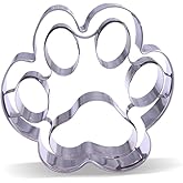 Keewah Large Dog Paw Cookie Cutter, 4”, Stainless Steel