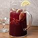 Luminarc for James Scott SMALL 43 3/4 Ounce Capacity (1.3 Liter) Glass Clear Pitcher with Pour Lip-7 7/8 x 4 1/4 inch Beverage Glass Carafe for Juice Lemon Water Iced Tea