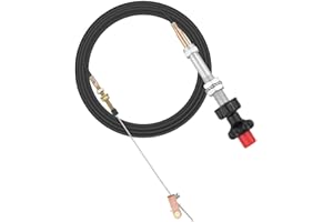 VCGTX10 10FT Heavy Duty Vernier Locking Throttle Cable, Adjustable Locking Control Cable with Detachable Cable Head and Red K