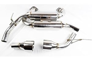 TUNERBITS Polished Stainless Steel Axle Back Muffler Exhaust for Infiniti Q50 2014-2018