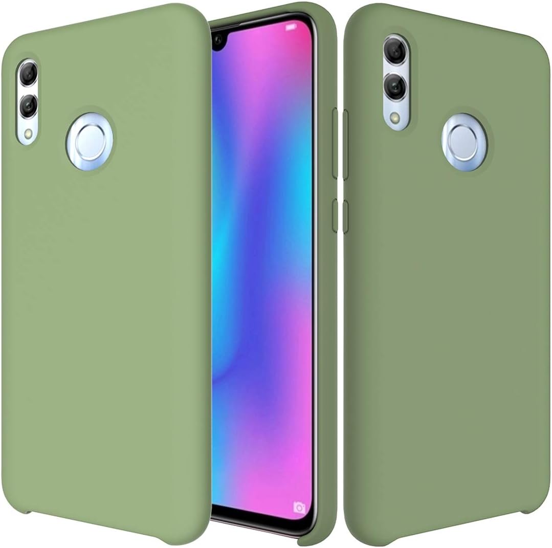 BFEEL Soft Cases Solid Color Liquid Silicone Dropproof Protective Case for Huawei Honor 10 Lite (Black) (Color : Green)