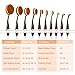 BESTOPE Makeup Brushes 10 Pieces Oval Makeup Brush Set Professional Contour Soft Toothbrush with Shaped Design for Powder Cream Concealer
