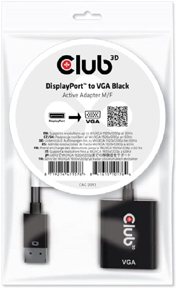 Club 3D DisplayPort™ to VGA Active Adapter M/B
