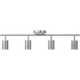 Globe Electric Pratt 4-Light Track Lighting, Brushed Nickel Finish, Bulb Not Included