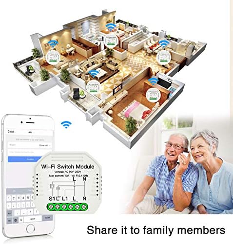 WiFi Momentary Inching Relay Selbsthemmendes Schaltermodul WiFi Enable APP Fernbedienung Kompatibel mit Alexa Google Home Smart Home Automatisierungsmodul