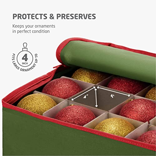 ZOBER Ornament Storage Box 4Inch, with Zippered Closure Protect