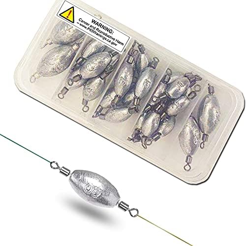 DongciTACi Inline Fishing Weights sinkers Swivel Egg Sinker Assortment