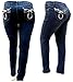 Jack David Dark Blue Women's Plus Size Stretch Midrise Denim Jeans Pants Skinny Leg