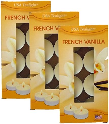 24 USA Tealight Scented Candles (French Vanilla)