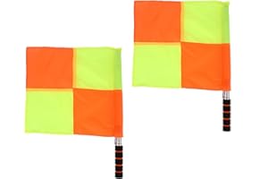 YFSAN 2PCS Soccer Ar Flag, Referee Linesman Flag with Storage Bag for Sports Match Soccer Football Hockey Training, Soccer Accessories Linesman Flags