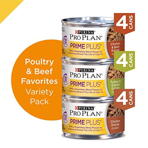 Purina Pro Plan Grain Free Senior Pate Wet Cat Food Variety Pack, PRIME PLUS Poultry & Beef Favorite - //medicalbooks.filipinodoctors.org