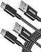 USB Type C Cable, Anker [2-Pack 6Ft] Premium Nylon USB-C to USB-A Fast Charging Type C Cable, for Samsung Galaxy S10 / S9 / S8 / Note 8, LG V20 / G5 / G6 and More(Black) primary