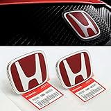 3PCS JDM RED FRONT REAR STEERING EMBLEM BADGE FOR HONDA ACCORD SEDAN 2008 - 2017