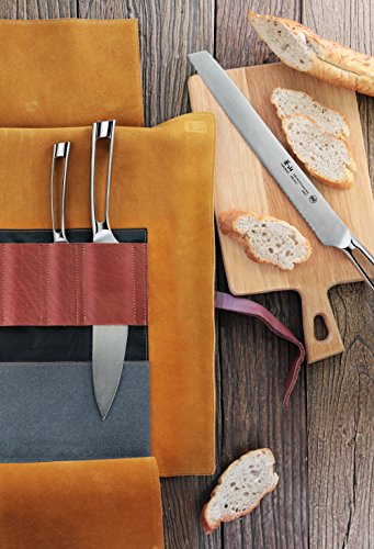 image for Cangshan N1 Series 59946 4 Piece Leather Roll Knife Set, Silver