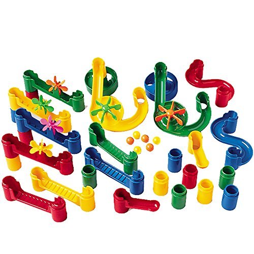 CP Toys Build and Play Marble Run Accessory Set with 34 Plastic Components and 6 Marbles