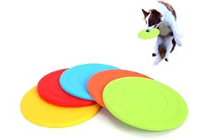 tipatyard 5 Pack Dog Frisbee,Dog Flying Disc Puppy Flyer Toy React Faster Training Interactive Toys for Small Medium Dog Ligh