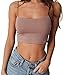 USGreatgorgeous Women's All-Match Spaghetti Strap Crop Top … (S, Light Khaki)