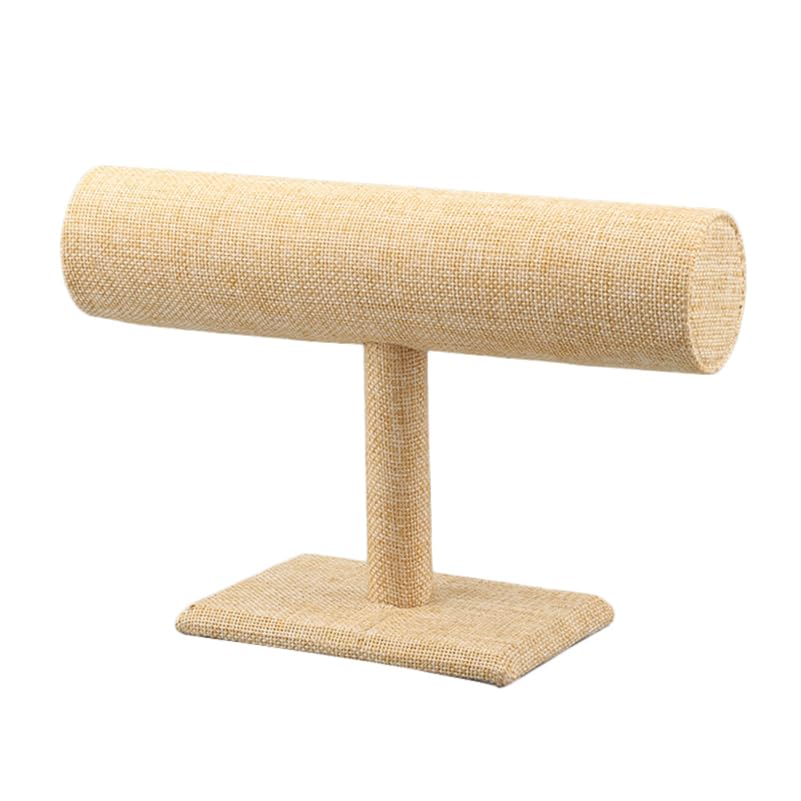 LABRIMP Jute Bracelet Display Stand 6X6X3.3 Inches Single Layer Jewelry Organizer Watch Holder Scratch Resistant for Home and Retail