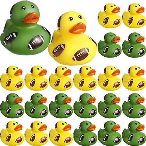 2 Inch Football Rubber Ducks Rugby Print Rubber Duckies Float Small