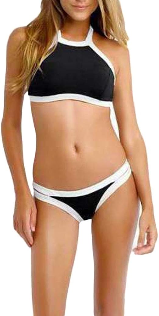 Taigood Womens High Neck Halter Padded Bathing Suits 2 pcs Vest