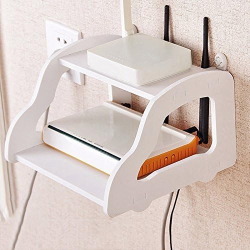 Aaj Jio MoohMaya Double Layer Wall Mounted Car Design Shelf (White, 22x 21x15cm)