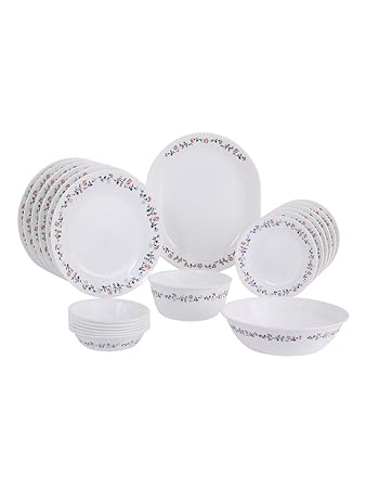 Corelle Livingware Plus Vibrant Gloria Glass Dinner Set, 21-Pieces, Multicolour