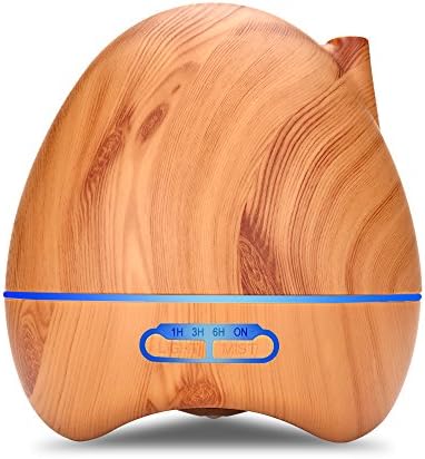SEAMEI 300ML Essential Oil Diffuser Wood Grain Aromatherapy Diffuser Ultrasonic Cool Mist Humidifier with Color LED Lights Changing Waterless Auto Shut-off Bedroom Office Home Baby Room Yog