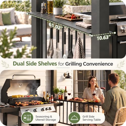 Aoxun 12'x6' Hardtop Grill Gazebo Review: All-Weather BBQ Shelter with Side Shelves image 11